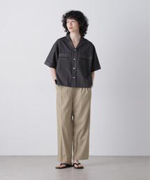 YLEVE / HIGH TWISTED COTTON GABA EASY TROUSERS