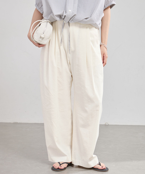 IENA(イエナ)の「《手洗い可》コクーントラウザーズ(スラックス・レディース・ホワイト/ベージュ/ダークブルー・34/36/38)」の14枚目の写真