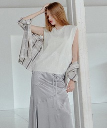 LE CIEL BLEU | レースディテールスリーブレスTシャツ / Lace Detail Sleeveless T-Shirt(シャツ/ブラウス)