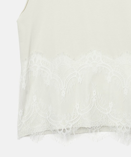 LE CIEL BLEU（ルシェルブルー）の「レースディテールスリーブレスTシャツ / Lace Detail Sleeveless T-Shirt（シャツ/ブラウス・レディース・ブラック/ライトグレー・36）」の20枚目の写真