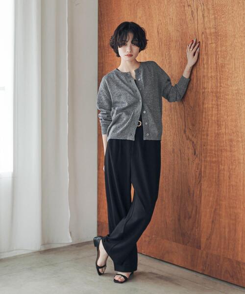 URBAN RESEARCH DOORS(アーバンリサーチドアーズ)の「『洗濯可/UVカット』『UR TECH』Aircareニットカーディガン(カーディガン/ボレロ・レディース・グレー系その他/ボルドー・FREE)」の9枚目の写真