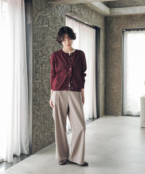 URBAN RESEARCH DOORS(アーバンリサーチドアーズ)の「『洗濯可/UVカット』『UR TECH』Aircareニットカーディガン(カーディガン/ボレロ・レディース・グレー系その他/ボルドー・FREE)」の21枚目の写真