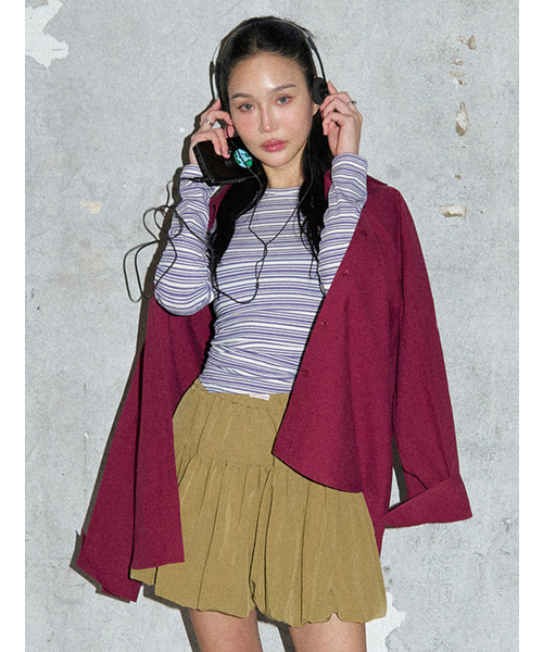MORVE13（モルブ13）の「シグニチャーセンティル刺繍シャツ（オリーブ）（シャツ/ブラウス・レディース・ホワイト/オリーブ/ブルー/バーガンディー/ネイビー・FREE）」の9枚目の写真