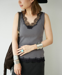 Deuxieme Classe | Lace Rib タンクトップ(Tシャツ/カットソー)