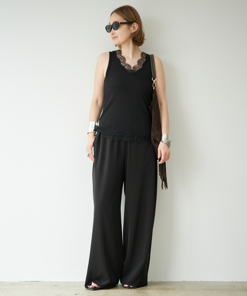 Deuxieme Classe(ドゥーズィエムクラス)の「Lace Rib タンクトップ(Tシャツ/カットソー・レディース・ブラック系その他/ブラック・FREE)」の11枚目の写真