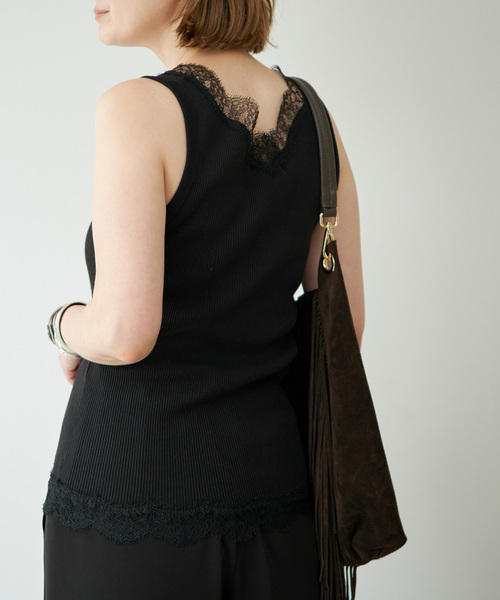 Deuxieme Classe(ドゥーズィエムクラス)の「Lace Rib タンクトップ(Tシャツ/カットソー・レディース・ブラック系その他/ブラック・FREE)」の14枚目の写真
