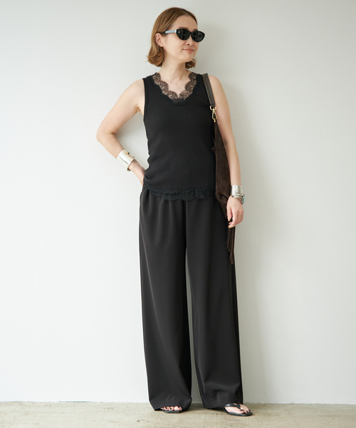 Deuxieme Classe(ドゥーズィエムクラス)の「Lace Rib タンクトップ(Tシャツ/カットソー・レディース・ブラック系その他/ブラック・FREE)」の15枚目の写真
