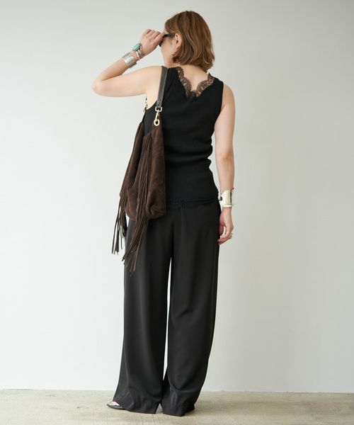 Deuxieme Classe(ドゥーズィエムクラス)の「Lace Rib タンクトップ(Tシャツ/カットソー・レディース・ブラック系その他/ブラック・FREE)」の17枚目の写真
