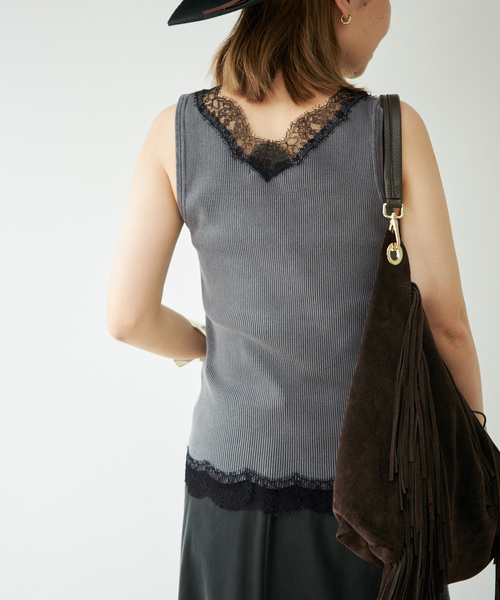 Deuxieme Classe(ドゥーズィエムクラス)の「Lace Rib タンクトップ(Tシャツ/カットソー・レディース・ブラック系その他/ブラック・FREE)」の21枚目の写真