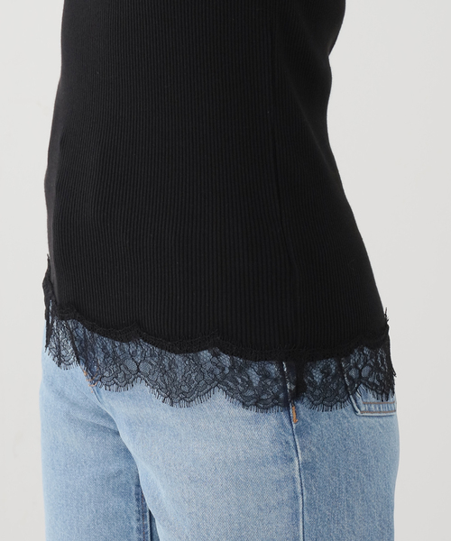 Deuxieme Classe(ドゥーズィエムクラス)の「Lace Rib タンクトップ(Tシャツ/カットソー・レディース・ブラック系その他/ブラック・FREE)」の5枚目の写真