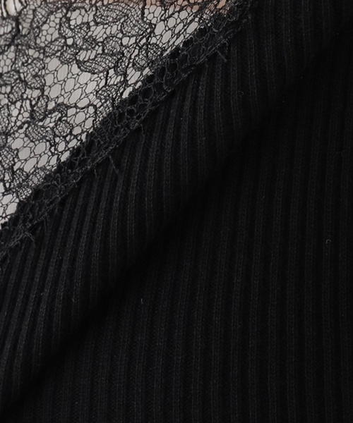 Deuxieme Classe(ドゥーズィエムクラス)の「Lace Rib タンクトップ(Tシャツ/カットソー・レディース・ブラック系その他/ブラック・FREE)」の8枚目の写真