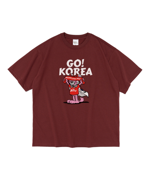 BERNI（ベルニ）の「[ナインティミニット x ベルニ] GO コリア 半袖Tシャツ (ワイン)（Tシャツ/カットソー・レディース・その他・SMALL/MEDIUM/LARGE/X-LARGE/2XL）」の2枚目の写真