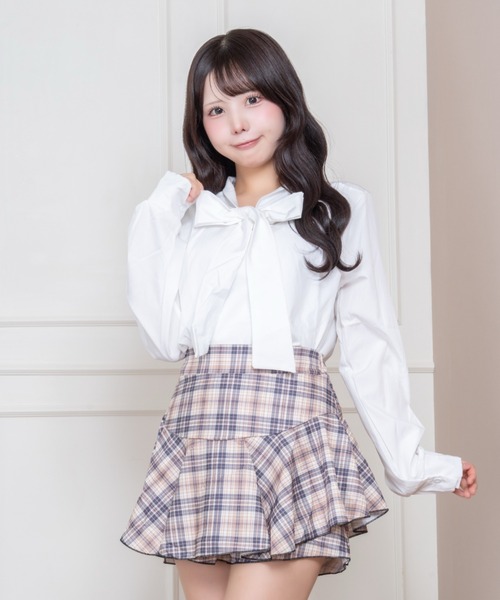 Mejoul（メジュール）の「【2026秋冬新作】ビッグボウタイリボン ボリュームスリーブブラウス（シャツ/ブラウス・レディース・ブラック/ホワイト・F）」の12枚目の写真