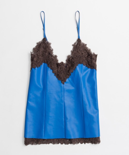 MAISON SPECIAL(メゾンスペシャル)の「Lace-Trim Vegan Leather Tunic/レーストリムヴィーガンレザーチュニック(チュニック・レディース・ブルー/ブラック/ブラウン・FREE)」の21枚目の写真