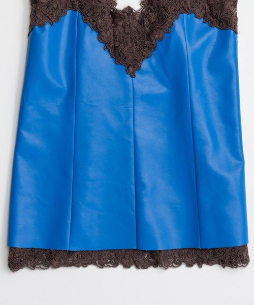 MAISON SPECIAL(メゾンスペシャル)の「Lace-Trim Vegan Leather Tunic/レーストリムヴィーガンレザーチュニック(チュニック・レディース・ブルー/ブラック/ブラウン・FREE)」の22枚目の写真