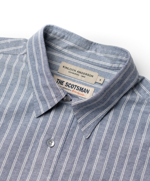 EDINBURGH CLUB（エディンバラクラブ）の「PULLOVER OXFORD STRIPED SHIRT (BLUE)（シャツ/ブラウス・メンズ・ブルー・SMALL/MEDIUM/LARGE）」の3枚目の写真