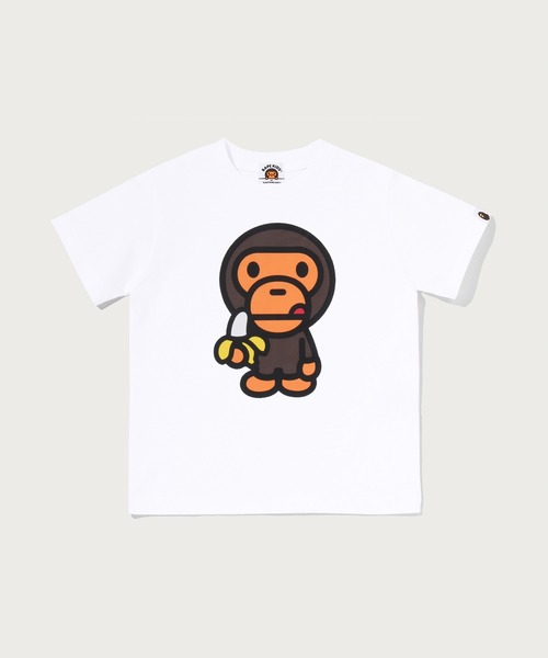 A BATHING APE(アベイシングエイプ)の「BABY MILO BANANA TEE(Tシャツ/カットソー・キッズ・ホワイト/グリーン/ピンク・140/130/110/100/90)」の2枚目の写真