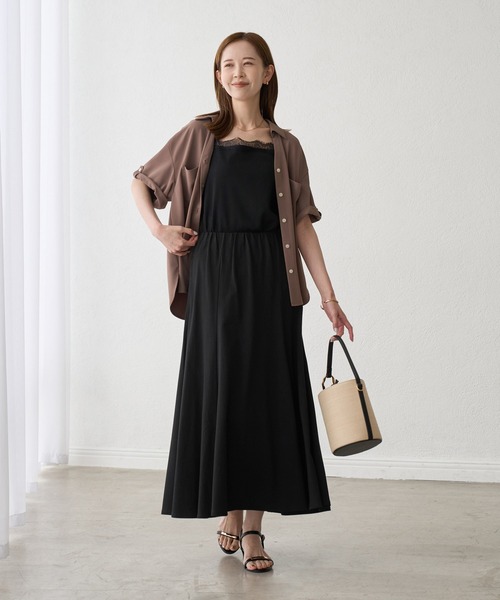 ROPE' PICNIC(ロペピクニック)の「カットフレアイージーロングスカート(スカート・レディース・オリーブ/ブラック/ダークブラウン・FREE)」の5枚目の写真
