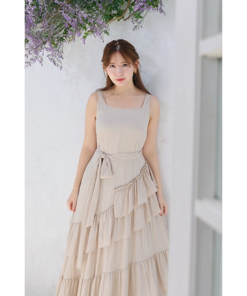 Her lip to（ハーリップトゥー）の「Bellina Ruffled Long Dress（ワンピース・レディース・ローズ/ベージュ系・S/M）」の4枚目の写真