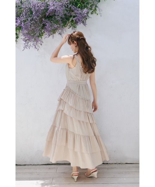 Her lip to（ハーリップトゥー）の「Bellina Ruffled Long Dress（ワンピース・レディース・ローズ/ベージュ系・S/M）」の5枚目の写真