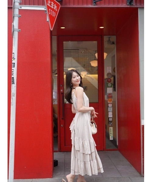 Her lip to（ハーリップトゥー）の「Bellina Ruffled Long Dress（ワンピース・レディース・ローズ/ベージュ系・S/M）」の14枚目の写真
