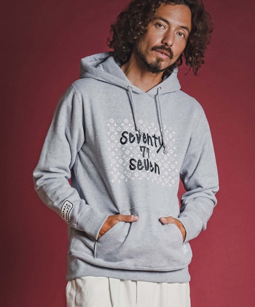 seventy seven(セブンティセブン)の「mpa4179- heavy oz brushed lining hoodie (monogram) パーカー(7726W230)(パーカー・メンズ・ブラック/オフホワイト/トップグレー・S/M/L/XL)」の4枚目の写真
