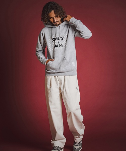 seventy seven(セブンティセブン)の「mpa4179- heavy oz brushed lining hoodie (monogram) パーカー(7726W230)(パーカー・メンズ・ブラック/オフホワイト/トップグレー・S/M/L/XL)」の7枚目の写真