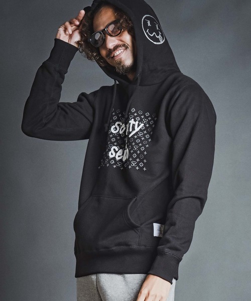 seventy seven(セブンティセブン)の「mpa4179- heavy oz brushed lining hoodie (monogram) パーカー(7726W230)(パーカー・メンズ・ブラック/オフホワイト/トップグレー・S/M/L/XL)」の9枚目の写真
