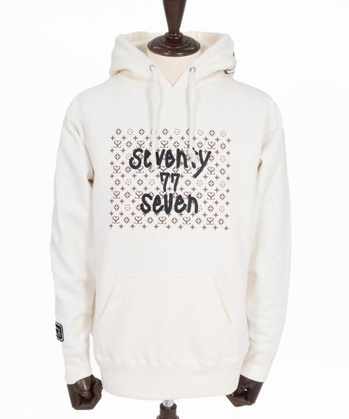 seventy seven(セブンティセブン)の「mpa4179- heavy oz brushed lining hoodie (monogram) パーカー(7726W230)(パーカー・メンズ・ブラック/オフホワイト/トップグレー・S/M/L/XL)」の16枚目の写真