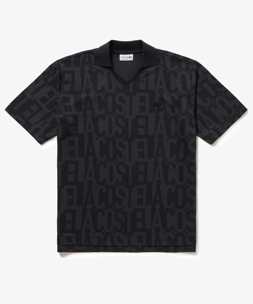 LACOSTE（ラコステ）の「クールマックスプリントスキッパーネックポロシャツ（ポロシャツ・メンズ・チャコール/ブラック/ブラウン/オフホワイト・3/5/4/2）」の6枚目の写真