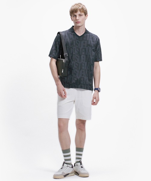 LACOSTE（ラコステ）の「クールマックスプリントスキッパーネックポロシャツ（ポロシャツ・メンズ・チャコール/ブラック/ブラウン/オフホワイト・3/5/4/2）」の13枚目の写真