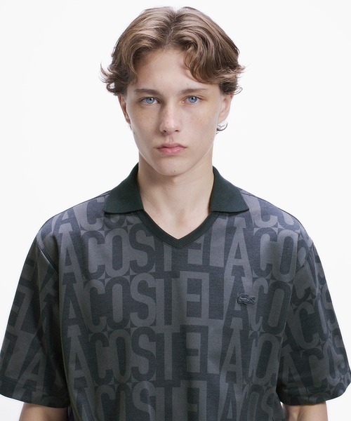 LACOSTE（ラコステ）の「クールマックスプリントスキッパーネックポロシャツ（ポロシャツ・メンズ・チャコール/ブラック/ブラウン/オフホワイト・3/5/4/2）」の15枚目の写真