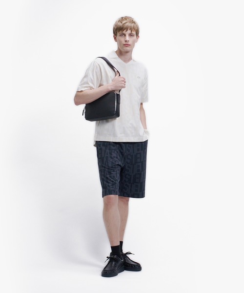 LACOSTE（ラコステ）の「クールマックスプリントスキッパーネックポロシャツ（ポロシャツ・メンズ・チャコール/ブラック/ブラウン/オフホワイト・3/5/4/2）」の9枚目の写真