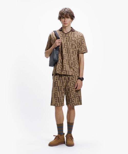 LACOSTE（ラコステ）の「クールマックスプリントスキッパーネックポロシャツ（ポロシャツ・メンズ・チャコール/ブラック/ブラウン/オフホワイト・3/5/4/2）」の5枚目の写真