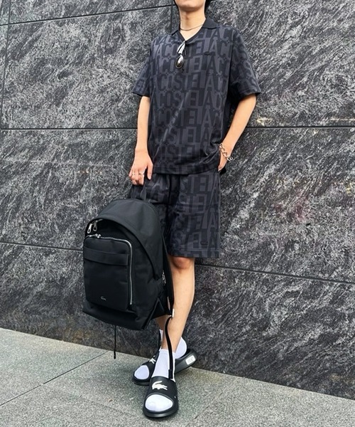 LACOSTE（ラコステ）の「クールマックスプリントスキッパーネックポロシャツ（ポロシャツ・メンズ・チャコール/ブラック/ブラウン/オフホワイト・3/5/4/2）」の19枚目の写真