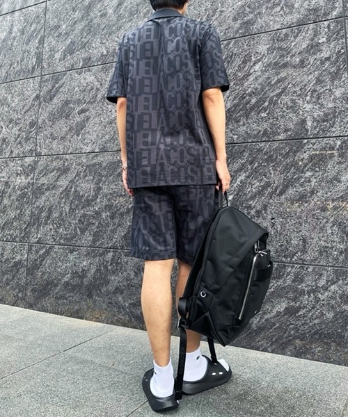 LACOSTE（ラコステ）の「クールマックスプリントスキッパーネックポロシャツ（ポロシャツ・メンズ・チャコール/ブラック/ブラウン/オフホワイト・3/5/4/2）」の20枚目の写真