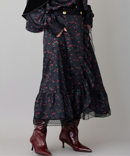 FLUMOR(フラマー)の「オリジナルチェリープリントロングスカート(スカート・レディース・ブラック・38)」の5枚目の写真