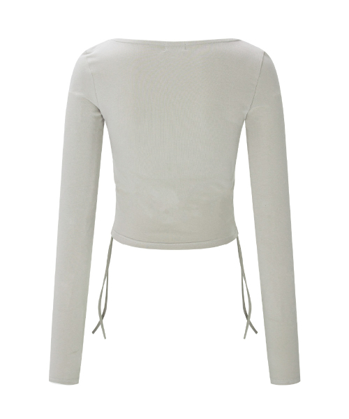PLEASENOFOLLOW(プリーズノーフォロー)の「Mov Shirring Long Sleeve Top (Ash Grey)(Tシャツ/カットソー・レディース・その他・FREE)」の3枚目の写真