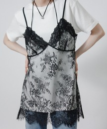 【SG】レースキャミレイヤードTシャツ 半袖Tシャツ ドッキングTシャツ