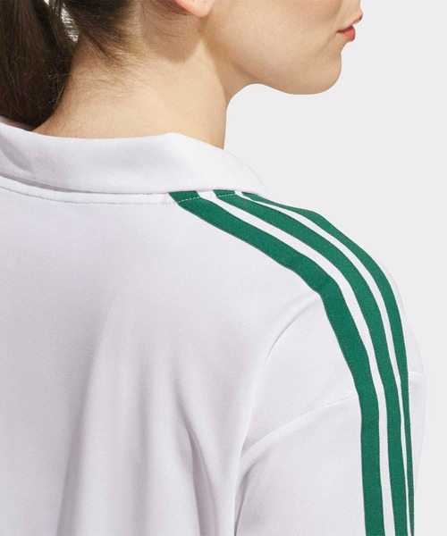 adidas（アディダス）の「クライマクール スリーストライプス 長袖ポロシャツ【adidas Golf/アディダスゴルフ】（ポロシャツ・レディース・ホワイト・MEDIUM/X-SMALL/X-LARGE/SMALL/LARGE/XX-LARGE）」の4枚目の写真