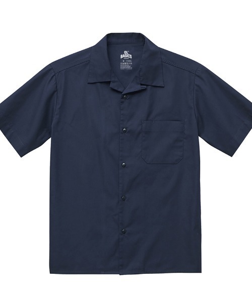 Ol' Basics(オールベーシックス)の「Ol' Basics(オール・ベーシックス) オープンカラーシャツ メンズ レディース ユニセックス 半袖 ロゴ バックプリント カジュアルシャツ 半袖シャツ 開襟シャツ トップス ワーク アメカジ カジュアル(シャツ/ブラウス・メンズ・ブラック/ダークネイビー・L/XL/M)」の8枚目の写真