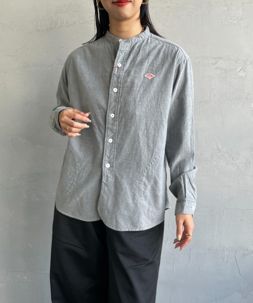 DANTON（ダントン）の「[DANTON/ダントン] コットンフランネル バンドカラーシャツ（シャツ/ブラウス・レディース・グレー/オリーブ・38/36）」の6枚目の写真