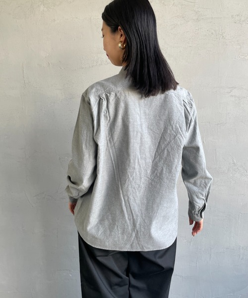 DANTON（ダントン）の「[DANTON/ダントン] コットンフランネル バンドカラーシャツ（シャツ/ブラウス・レディース・グレー/オリーブ・38/36）」の8枚目の写真
