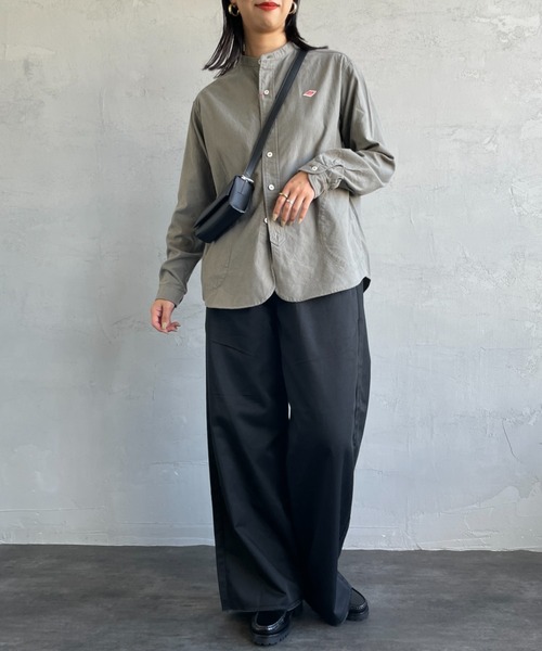 DANTON（ダントン）の「[DANTON/ダントン] コットンフランネル バンドカラーシャツ（シャツ/ブラウス・レディース・グレー/オリーブ・38/36）」の5枚目の写真