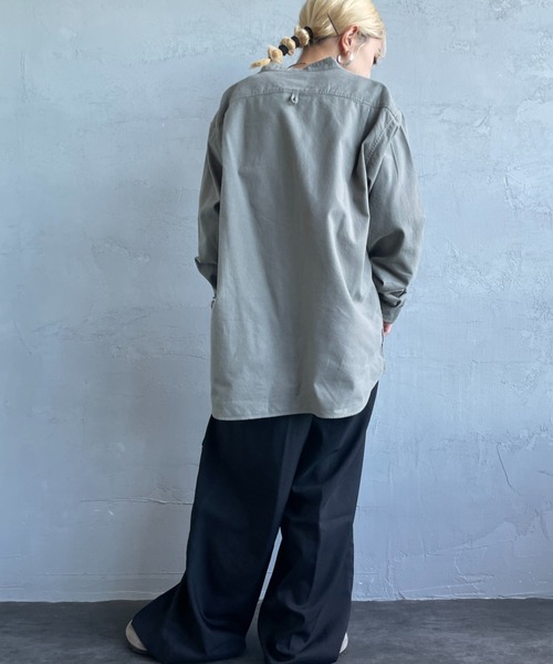 DANTON（ダントン）の「[DANTON/ダントン] コットンフランネル バンドカラーシャツ（シャツ/ブラウス・レディース・グレー/オリーブ・38/36）」の20枚目の写真