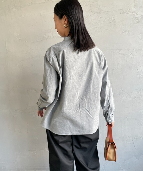 DANTON（ダントン）の「[DANTON/ダントン] コットンフランネル バンドカラーシャツ（シャツ/ブラウス・レディース・グレー/オリーブ・38/36）」の11枚目の写真