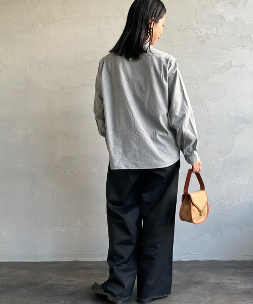 DANTON（ダントン）の「[DANTON/ダントン] コットンフランネル バンドカラーシャツ（シャツ/ブラウス・レディース・グレー/オリーブ・38/36）」の14枚目の写真