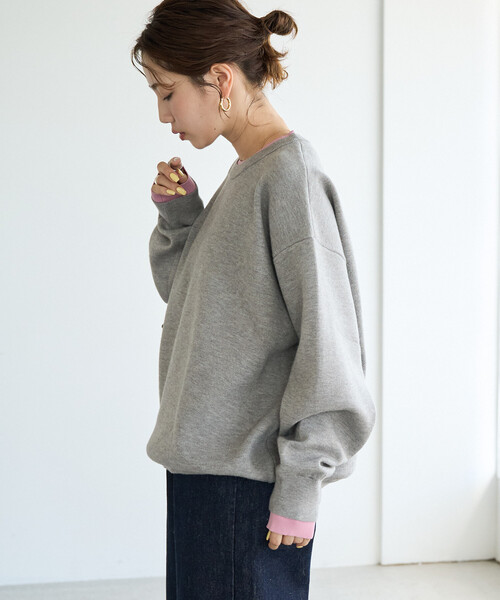 FREAK'S STORE(フリークスストア)の「\累計31,500枚突破/限定展開 接結 配色 カラー ニット プルオーバー(Tシャツ/カットソー・レディース・ライトグレー/ナチュラル/チャコール/ブラック/ブラウン/グレー/ネイビー・フリ-)」の11枚目の写真