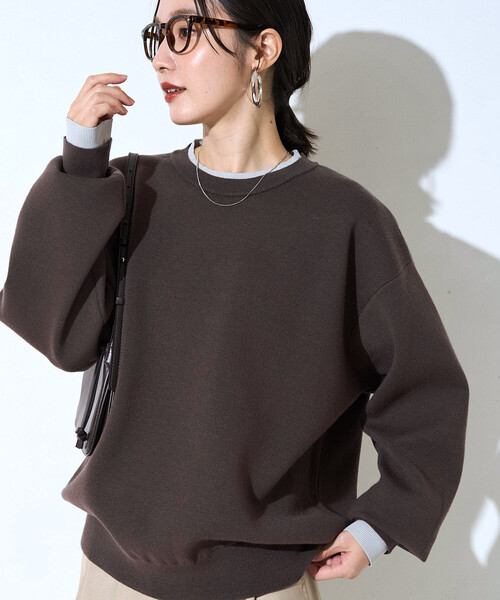FREAK'S STORE(フリークスストア)の「\累計31,500枚突破/限定展開 接結 配色 カラー ニット プルオーバー(Tシャツ/カットソー・レディース・ライトグレー/ナチュラル/チャコール/ブラック/ブラウン/グレー/ネイビー・フリ-)」の16枚目の写真