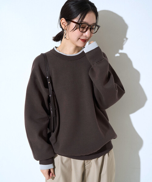 FREAK'S STORE(フリークスストア)の「\累計31,500枚突破/限定展開 接結 配色 カラー ニット プルオーバー(Tシャツ/カットソー・レディース・ライトグレー/ナチュラル/チャコール/ブラック/ブラウン/グレー/ネイビー・フリ-)」の18枚目の写真